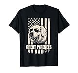 Great Pyrenees Dog Dad American Flag Gifts for Father Men T-Shirt