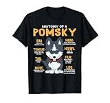 Pomsky Anatomy Funny Dog Mom Dad Gift Men Women Girls Kids T-Shirt