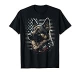 German Shepherd USA Flag Patriotic Shepherd T-Shirt