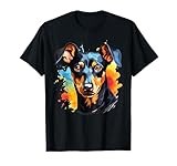 German Pinscher Portrait, Portrait Colour Artwork T-Shirt