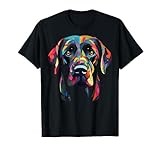 Labrador Retriever Colorful Dog Face Funny Lab Lover Black T-Shirt for Men Women Kids