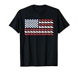 American flag usa Rough Collie 4th of July with dog paw T-Shirt
