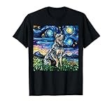 Blue Heeler Starry Night Australian Cattle Dog Art by Aja T-Shirt