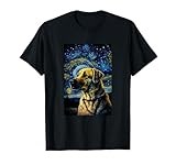 Black Mouth Cur in Starry Night Painting Dog Mom Dad T-Shirt for Men Women Girls Kids