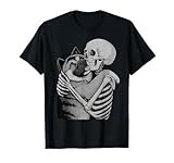American Akita Skeleton Hug Halloween Dog Lover T-Shirt