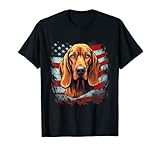 4th Of July US Flag Redbone Coonhound Dog T-Shirt