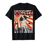 Japanese Chin Owner Gift Funny Retro Dogzilla Japanese Chin Unisex-Adults Black Modern Cartoon T-Shirt