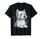 Cute Westie Dog on West Highland White Terrier Lover T-Shirt