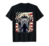 4th Of July US Flag English Mastiff Dog T-Shirt