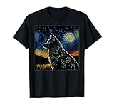 Surrealism Starry Night Schipperke dog T-Shirt for Men Women Girls Kids