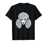Floral Poodle Face Dog With Flowers Graphic Design T-Shirt