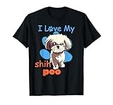 I Love My Shih Poo Shirt Best Dog Lover Paw Print Christmas T-Shirt