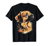 Tibetan Spaniel Dog Motif Pet Illustration Tibetan Spaniel T-Shirt