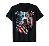 American Pitbull Terrier USA Flag Patriotic Dog T-Shirt