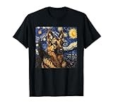 German Shepherd Dog Van Gogh Style Starry Night T-Shirt