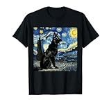 Black German Shepherd Starry Night Van Gogh Thanksgiving T-Shirt