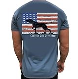 Country Life Outfitters Pointer Dog Americaan Flag Indigo Blue Mens Short Sleeve T-Shirt (Large)