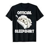 Official Maltese Sleepshirt Cute Dog Lover Pajama Sleepwear T-Shirt
