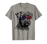 Cesky Terrier Dog 4th July America USA Flag T-Shirt