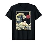Maltese Japanese Kanagawa Wave Funny Surf Dog T-Shirt