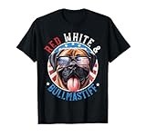 Bullmastiff Dog 4th of July Red White and The Gentle Giant T-Shirt