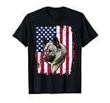 Norwegian Elkhound US flag TShirt 4th of July T-Shirt