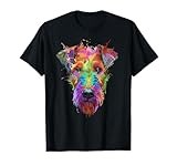 Cute Airedale Terrier Dog Colorful Pop Art Style Retro T-Shirt