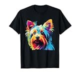 Watercolor Colorful Australian Silky Terrier Dog Men Women Girls Kids T-Shirt