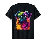 Colorful Brussels Griffon Face Dog Lover Men Women Black T-Shirt